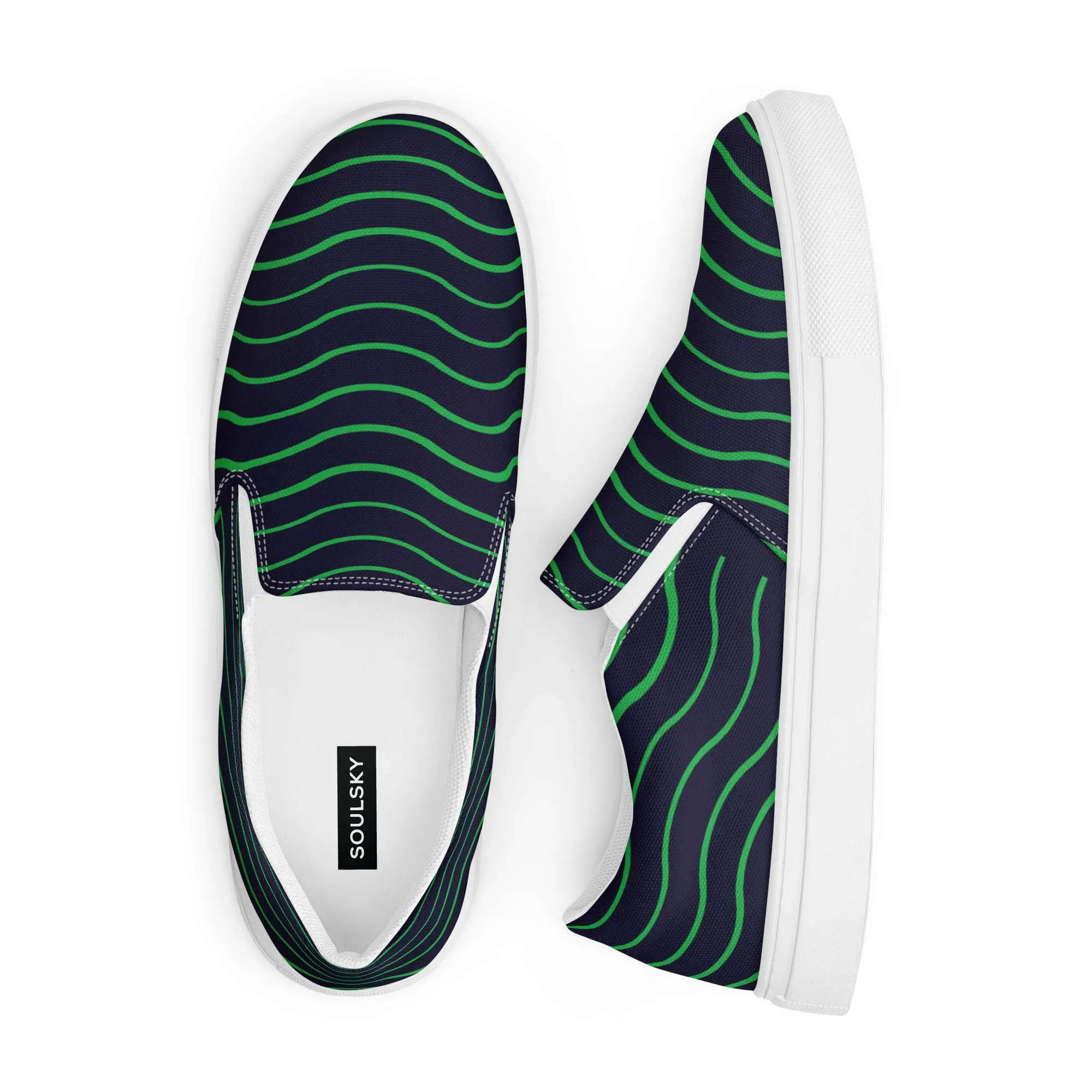 BE LIKE WATER Men’s Slip-On Canvas Shoes (Green)