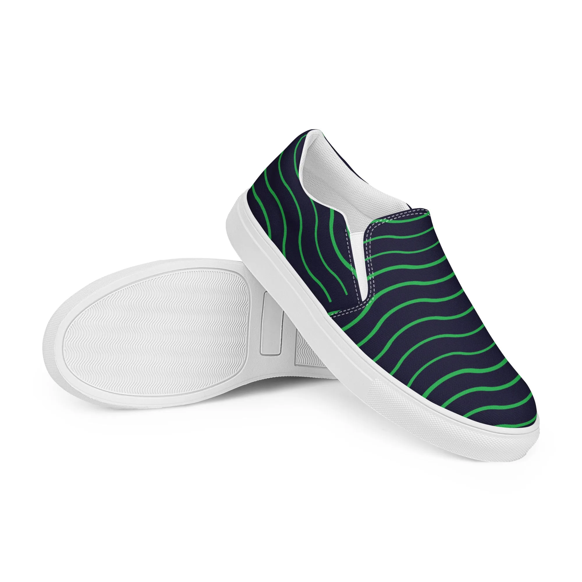 BE LIKE WATER Men’s Slip-On Canvas Shoes (Green)