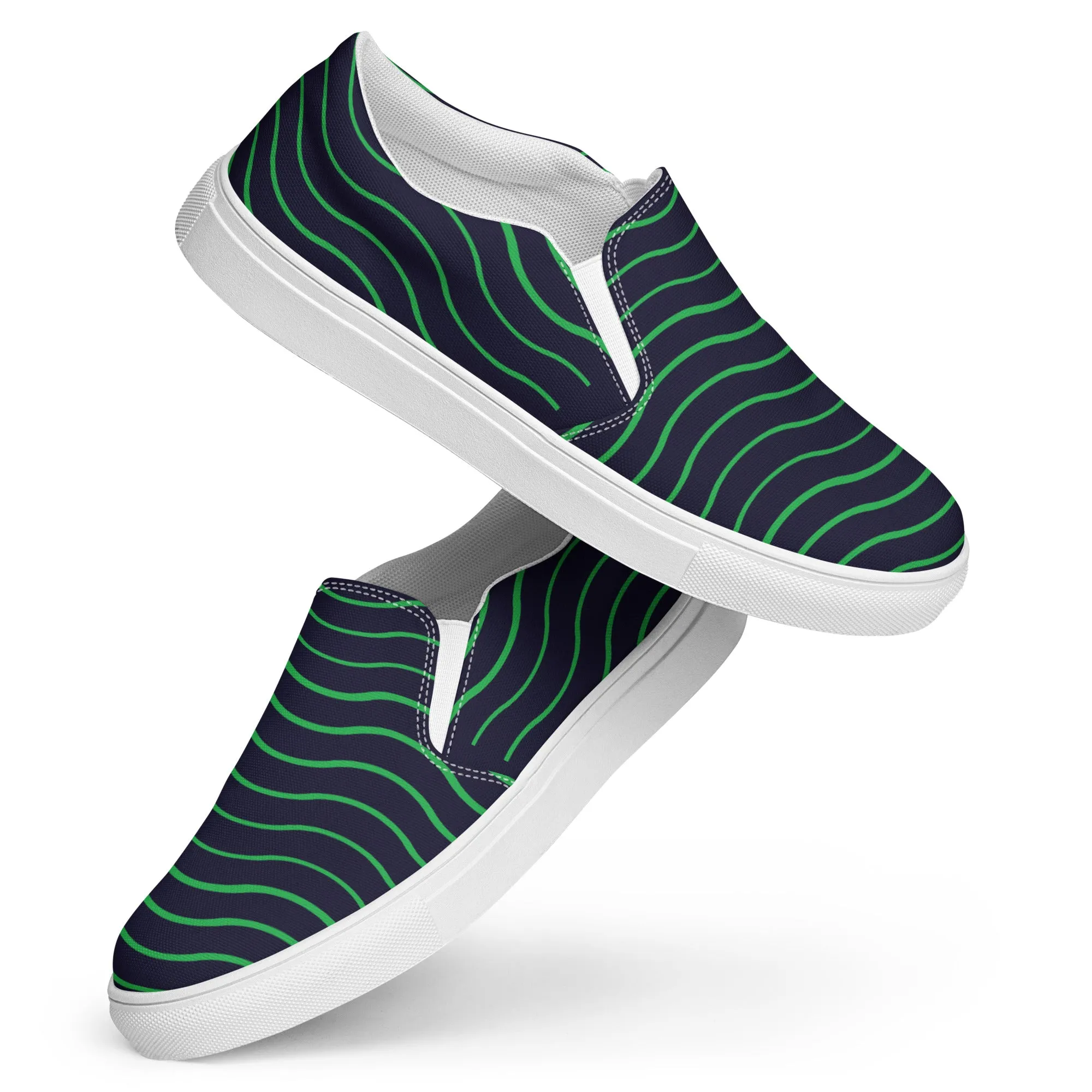 BE LIKE WATER Men’s Slip-On Canvas Shoes (Green)