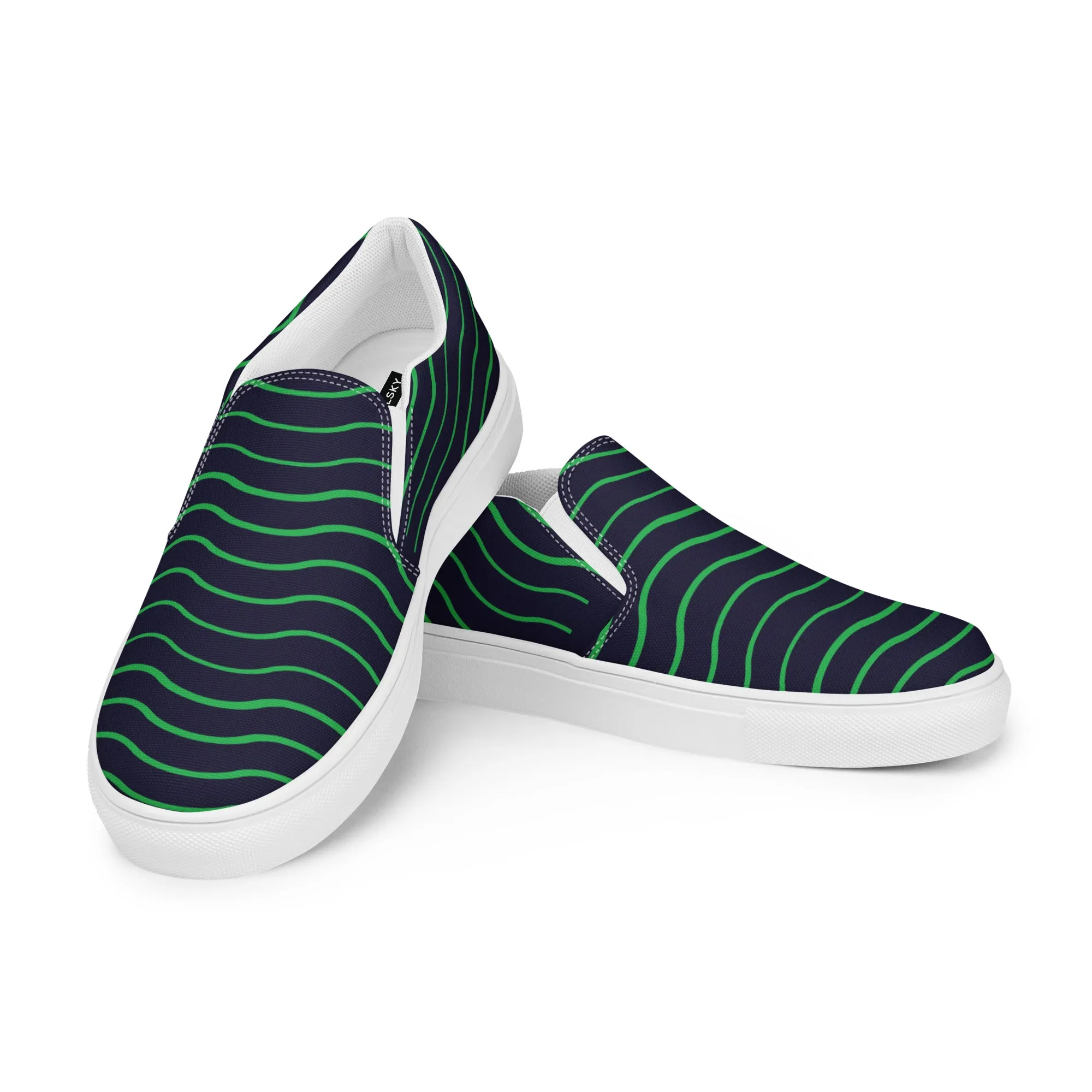 BE LIKE WATER Men’s Slip-On Canvas Shoes (Green)