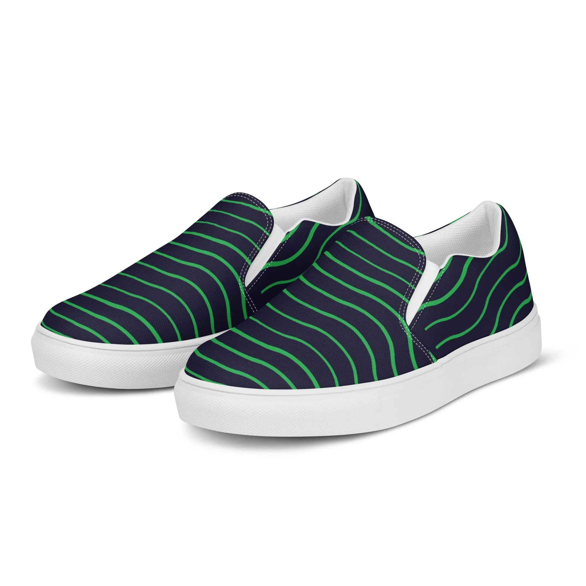 BE LIKE WATER Men’s Slip-On Canvas Shoes (Green)
