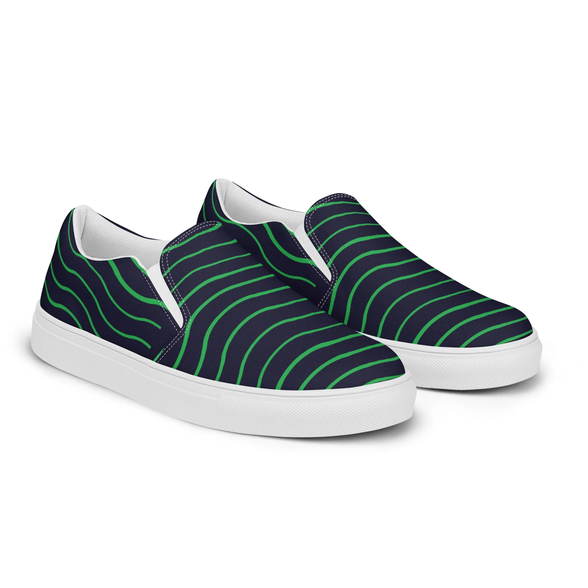 BE LIKE WATER Men’s Slip-On Canvas Shoes (Green)