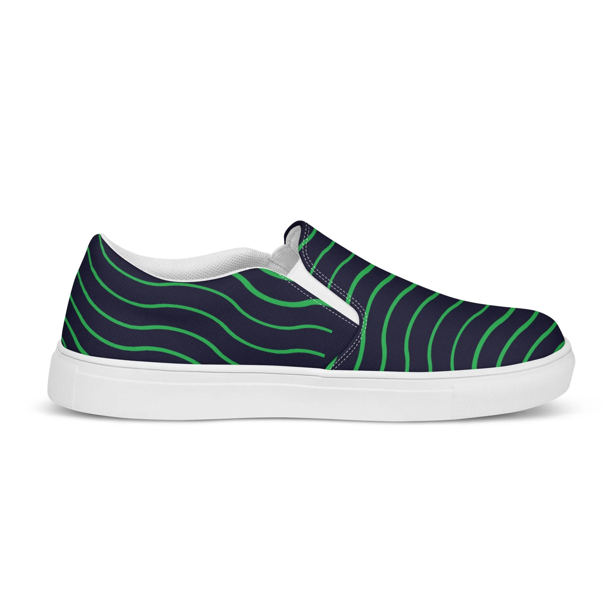 BE LIKE WATER Men’s Slip-On Canvas Shoes (Green)