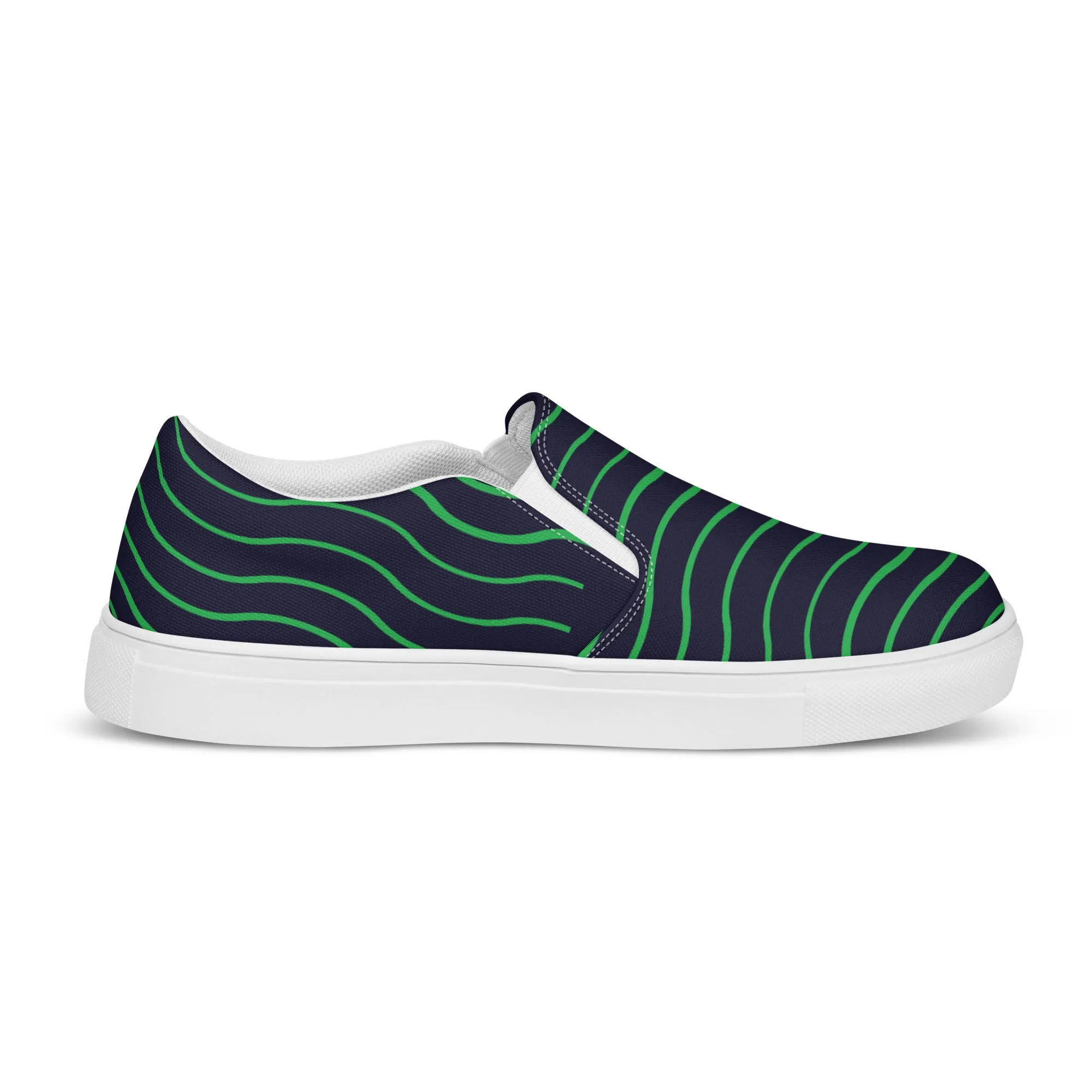 BE LIKE WATER Men’s Slip-On Canvas Shoes (Green)