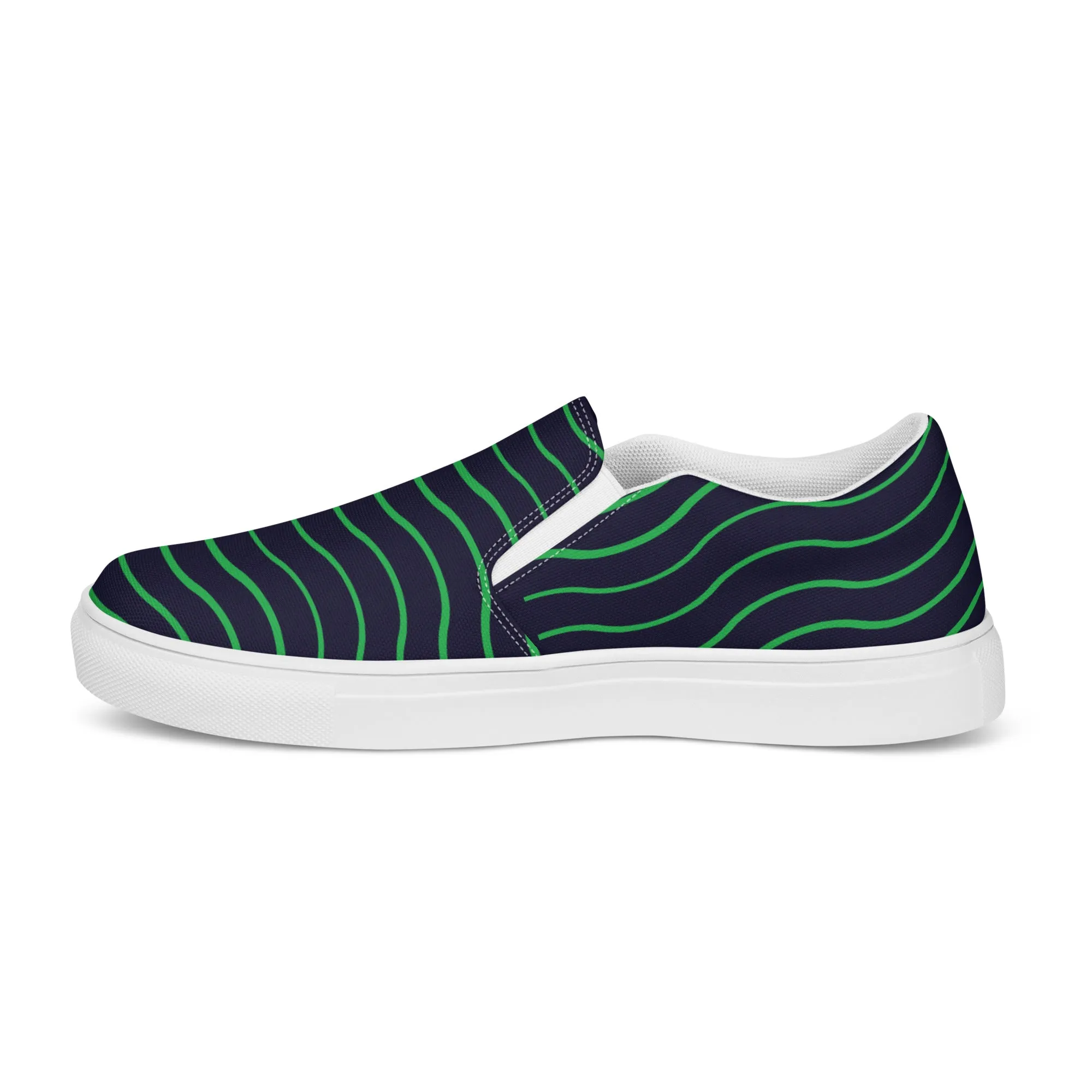 BE LIKE WATER Men’s Slip-On Canvas Shoes (Green)