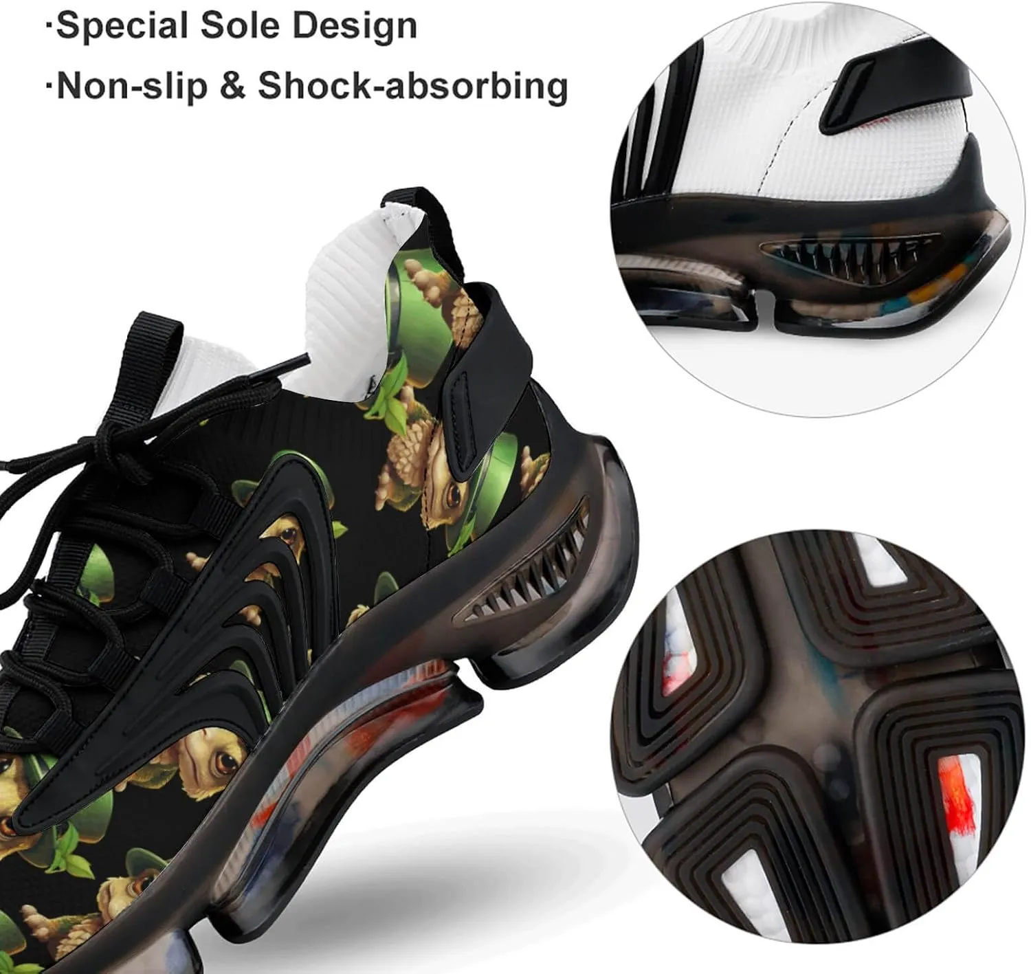 Bearded Dragon in Hat Mens Sneakers Running Shoes Lightweight Athletic Shoes for Jogging Walking Gym