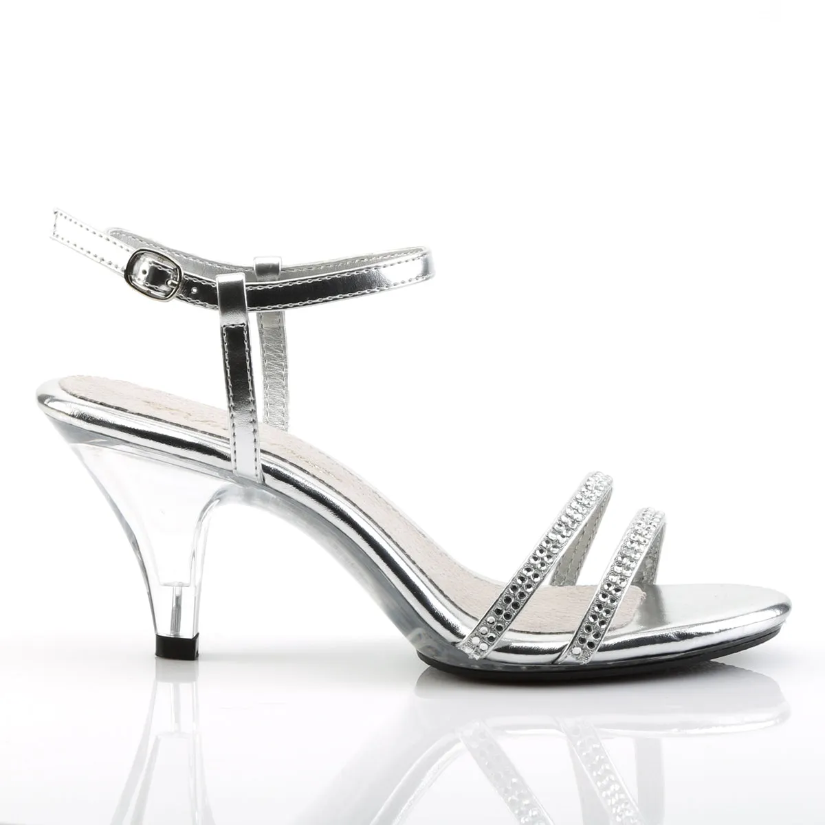 BELLE-316 Fabulicious 3 Inch Heel Silver Bling Rhinestone Sexy Shoes