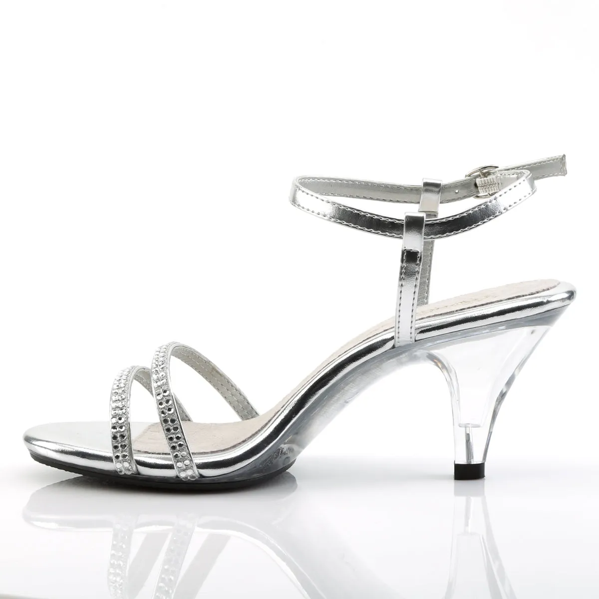 BELLE-316 Fabulicious 3 Inch Heel Silver Bling Rhinestone Sexy Shoes