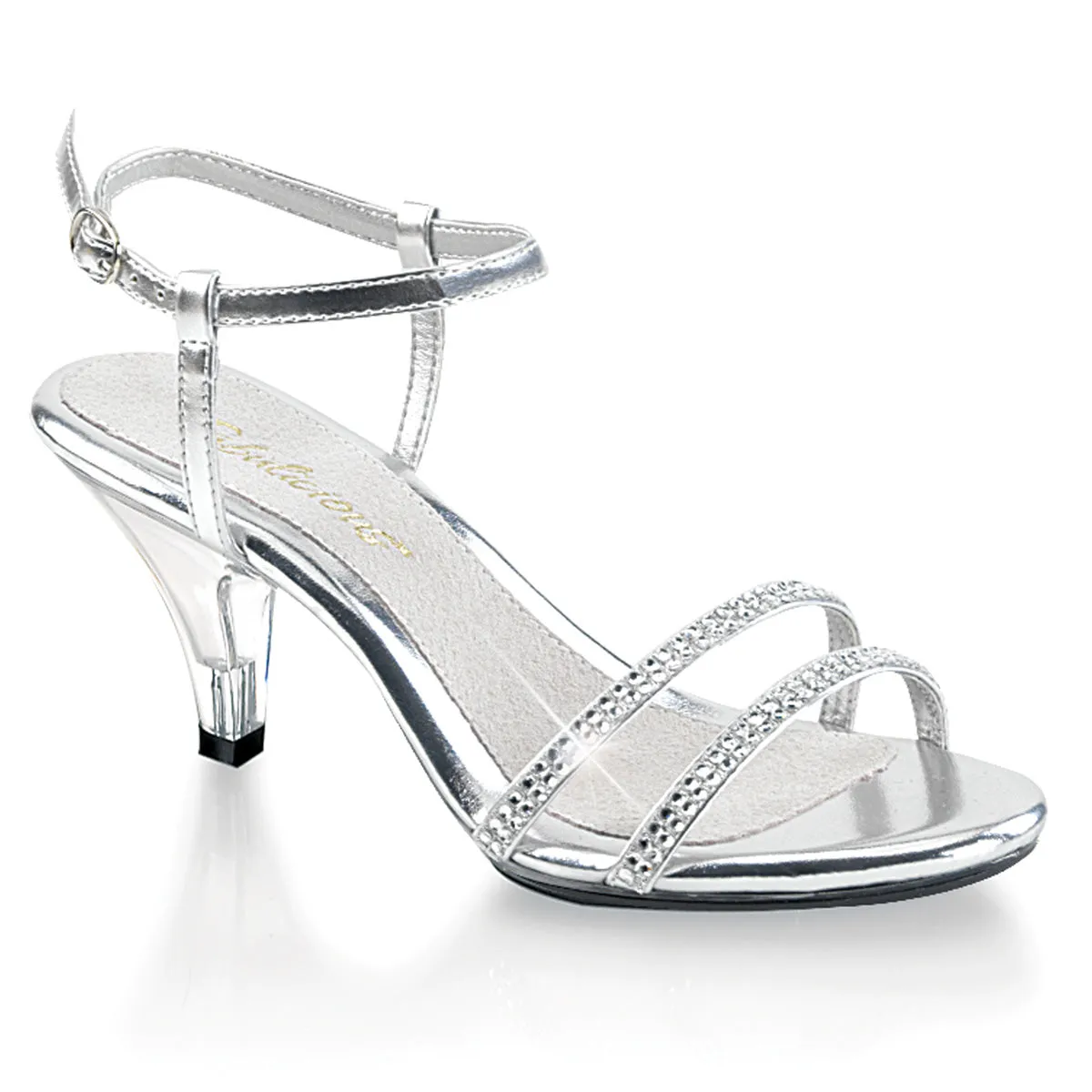 BELLE-316 Fabulicious 3 Inch Heel Silver Bling Rhinestone Sexy Shoes