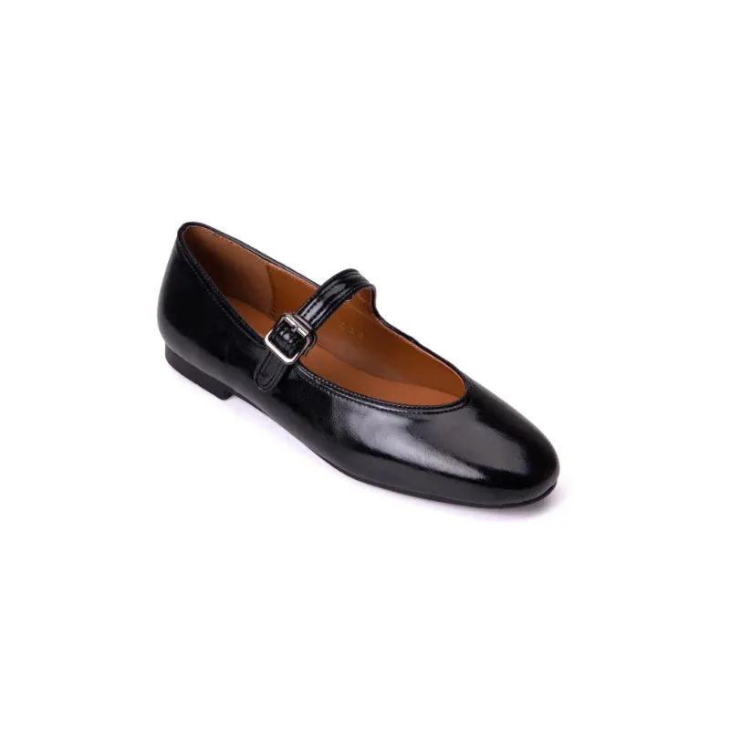 binfenxie  -  Soft Genuine Leather Mary Jane Shoes Cowhide Buckle Casual Loafers Low Heel Genuine Leather Women's Shoes Women's Ballet Flats