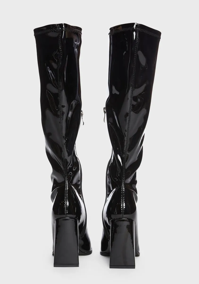 Black Jazzy Knee High Boots