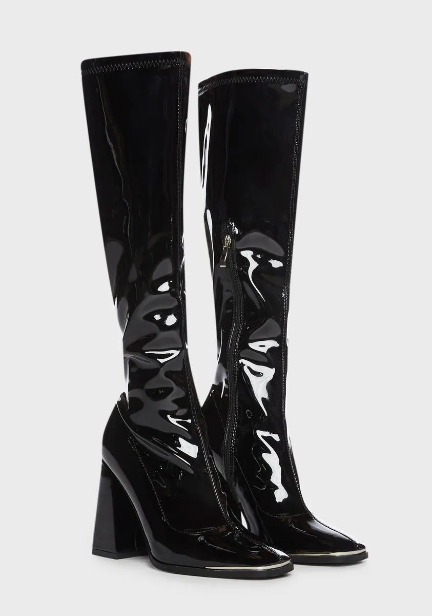 Black Jazzy Knee High Boots
