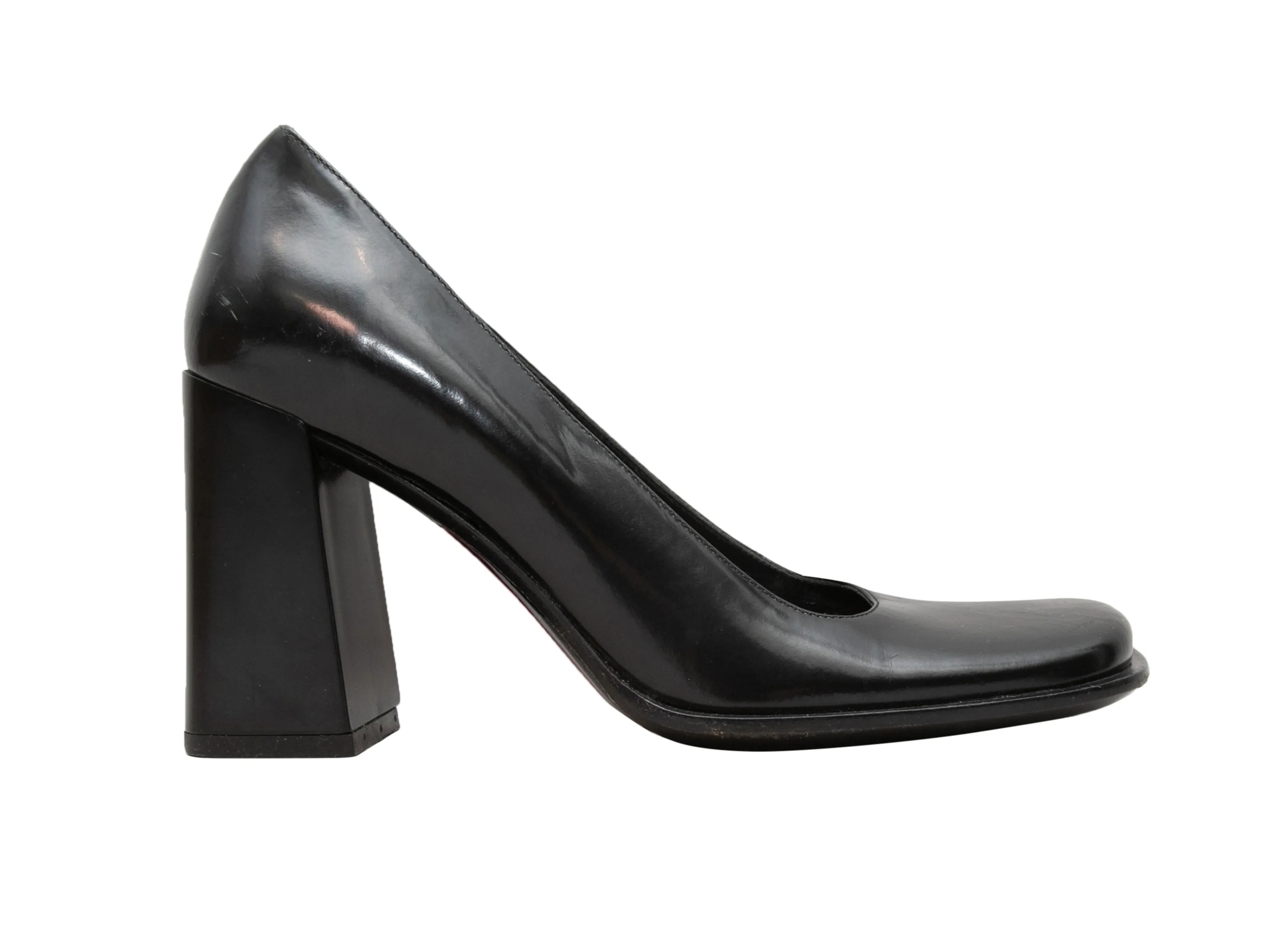 Black Prada Square-Toe Pumps Size 35