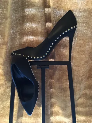 Black studded stilettos heels