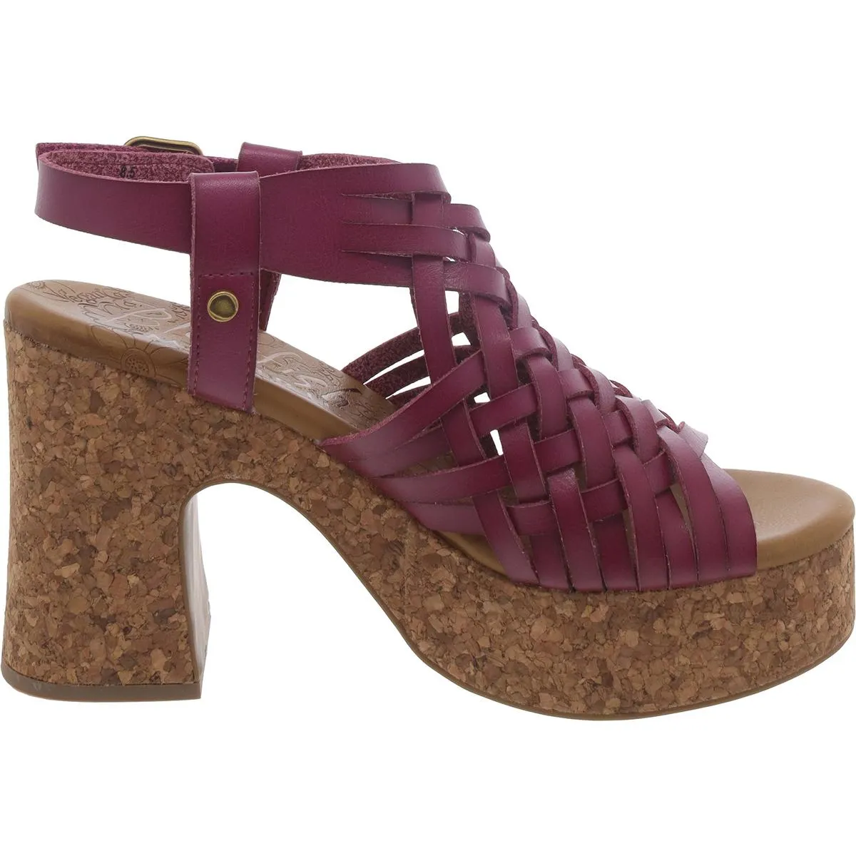 Blowfish Womens Pandorea Faux Leather Block Heel Gladiator Sandals