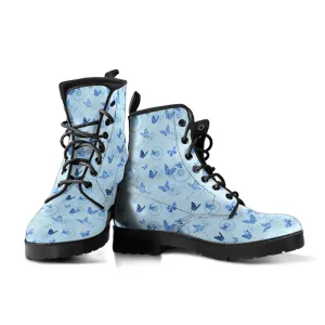 Blue Butterfly Women's Vegan Leather Combat Boots