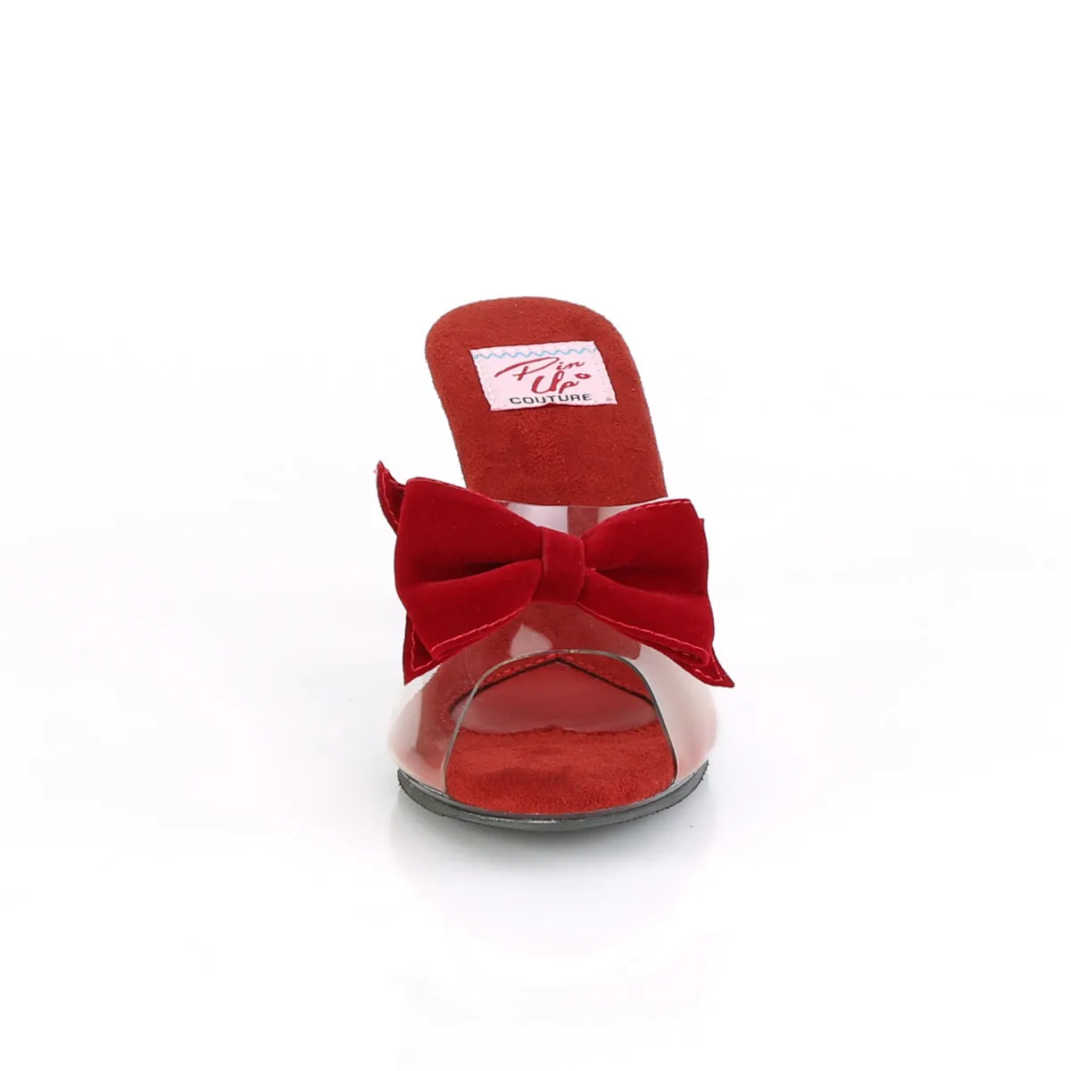 Bow Slipper 3-Inch Heel Red or Black BELLE-301BOW
