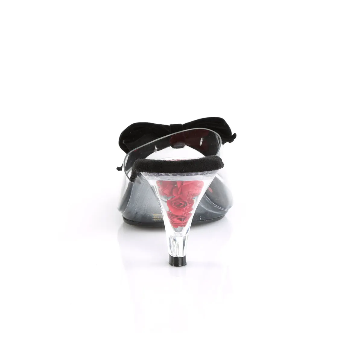 Bow Slipper 3-Inch Heel Red or Black BELLE-301BOW