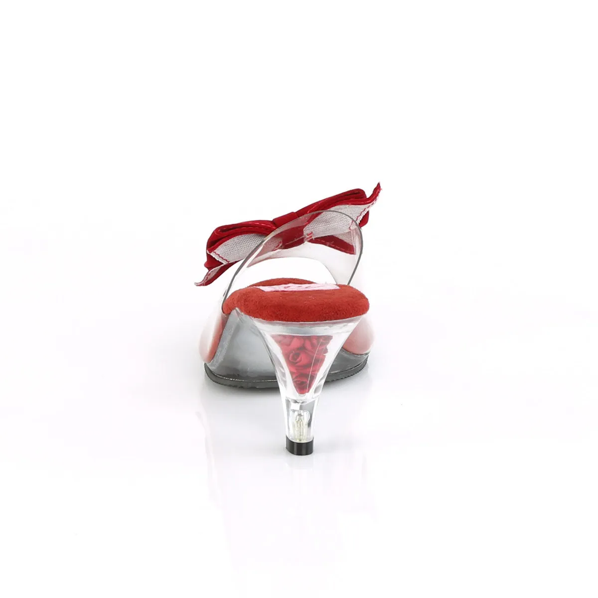 Bow Slipper 3-Inch Heel Red or Black BELLE-301BOW