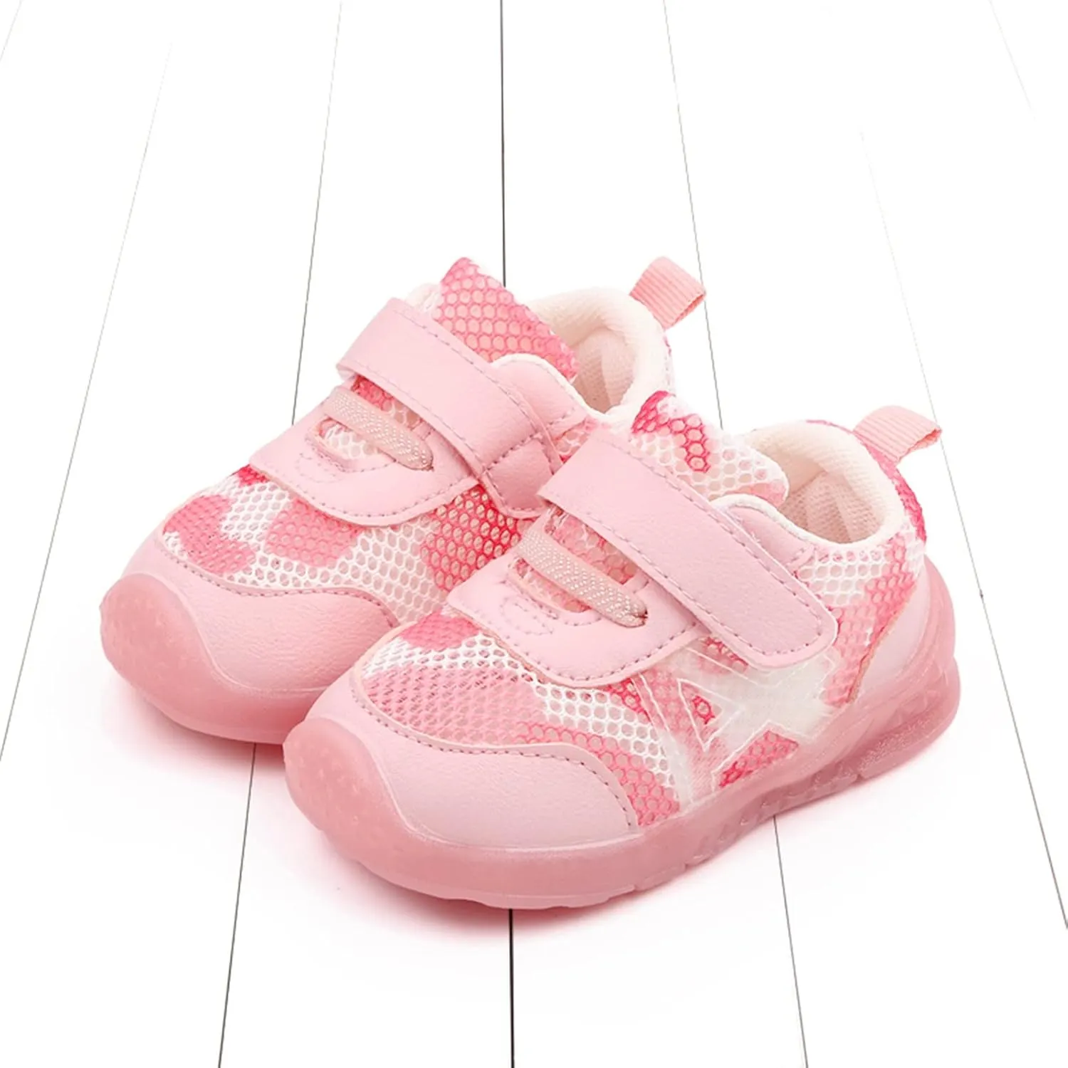 Boys and Girls Children Breathable Hook Loop Non Slip Soft Sole Boys Slip on Tennis Shoes