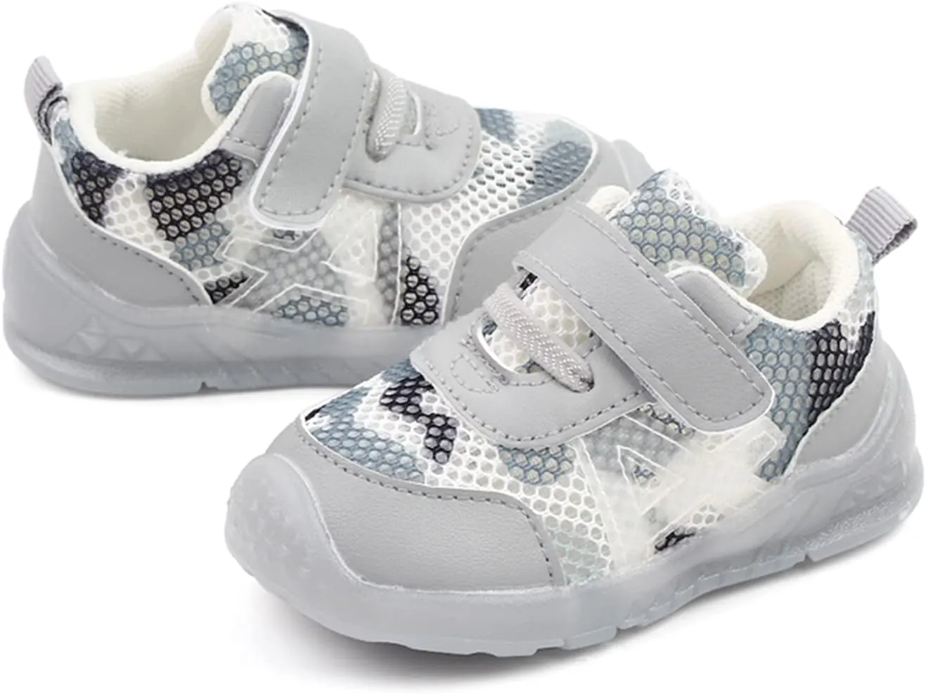 Boys and Girls Children Breathable Hook Loop Non Slip Soft Sole Boys Slip on Tennis Shoes