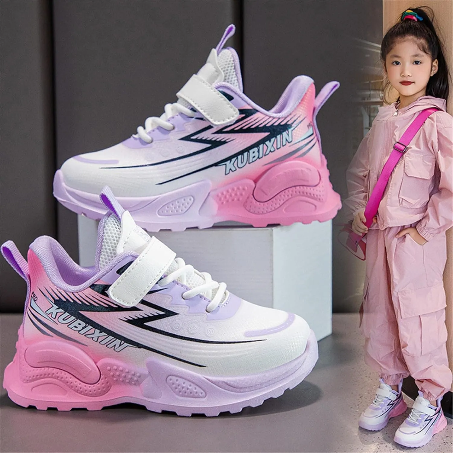 Boys Basketball Shoes, Kids High Top Sneakers, Youth Thick Sole Non Slip Comfortable Shoes with Big Girls High Tops