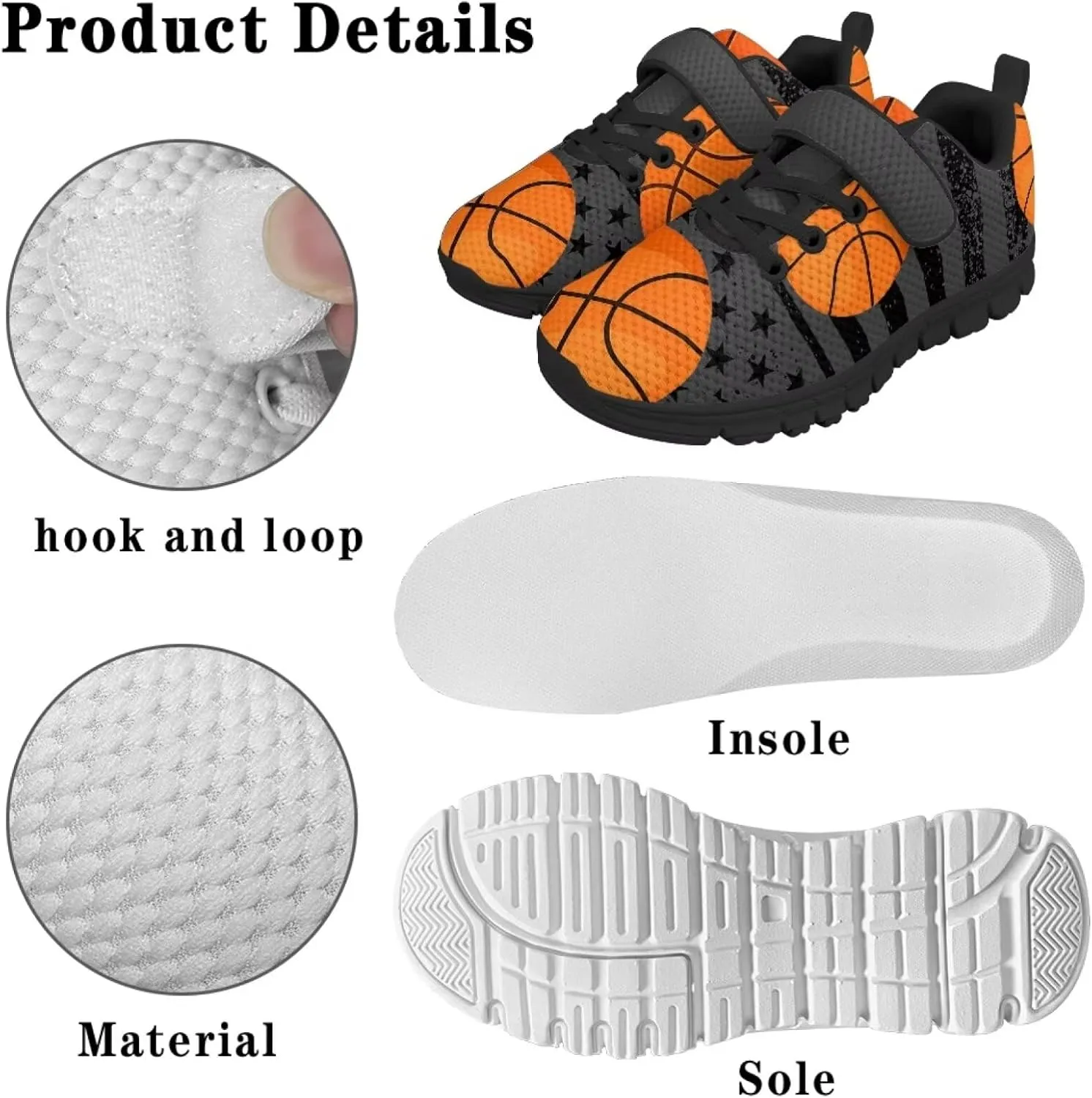 Boys Girls Ball Sneakers Athletic Shoes Non Slip Running Tennis Fitness Sneaker for Little Kid