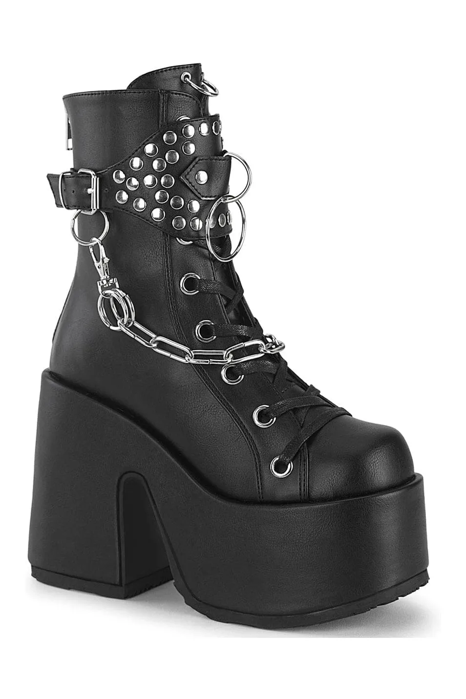 CAMEL-65 Black Vegan Leather Knee boot