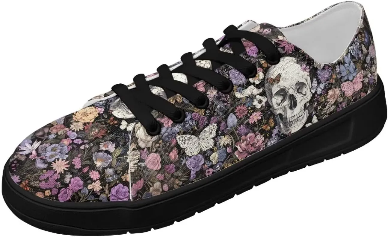 Canvas Shoes Lace-Up Low Top Sneakers Womens Fashion Casual Shoes Walking Comfortable Platform Canvas Sneakers