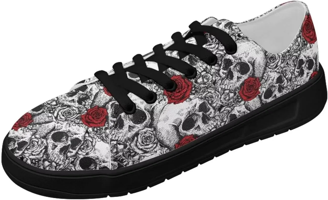 Canvas Shoes Lace-Up Low Top Sneakers Womens Fashion Casual Shoes Walking Comfortable Platform Canvas Sneakers