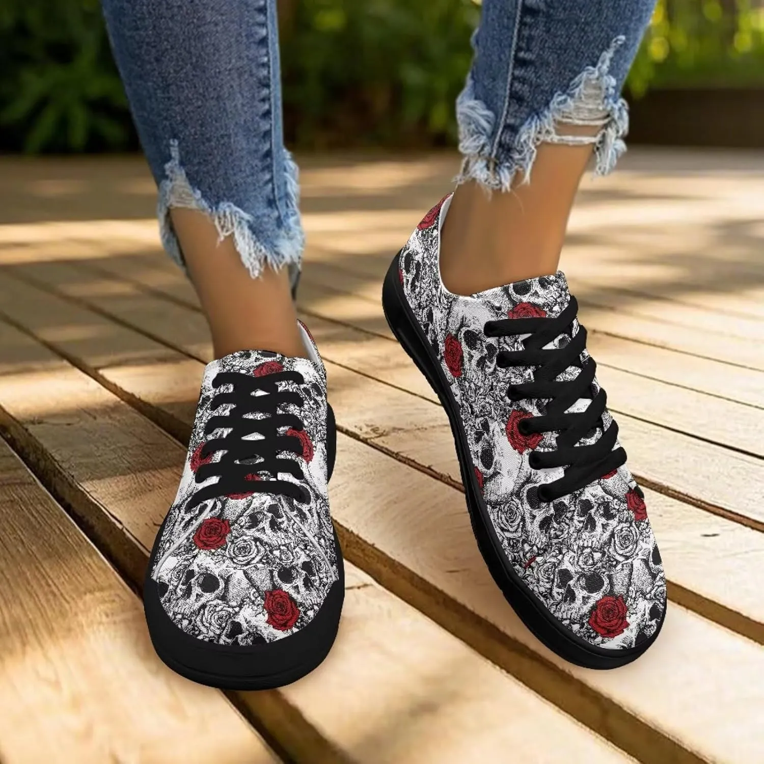 Canvas Shoes Lace-Up Low Top Sneakers Womens Fashion Casual Shoes Walking Comfortable Platform Canvas Sneakers