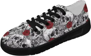 Canvas Shoes Lace-Up Low Top Sneakers Womens Fashion Casual Shoes Walking Comfortable Platform Canvas Sneakers