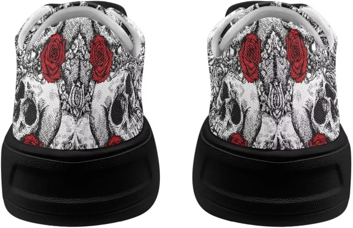 Canvas Shoes Lace-Up Low Top Sneakers Womens Fashion Casual Shoes Walking Comfortable Platform Canvas Sneakers