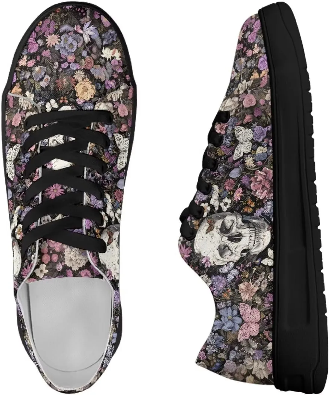 Canvas Shoes Lace-Up Low Top Sneakers Womens Fashion Casual Shoes Walking Comfortable Platform Canvas Sneakers