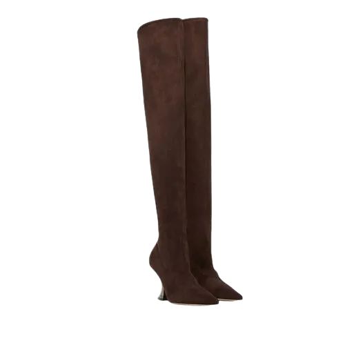 CASADEI Brown Elodie - Over The Knee Suede Boots UK 6 EU 39 👠