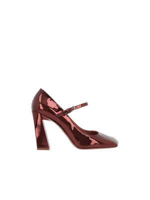 Charlotte Mirror-Effect Leather Mary-Jane Shoes