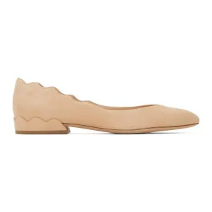 Chloe Tan Suede Lauren Ballerina Heels