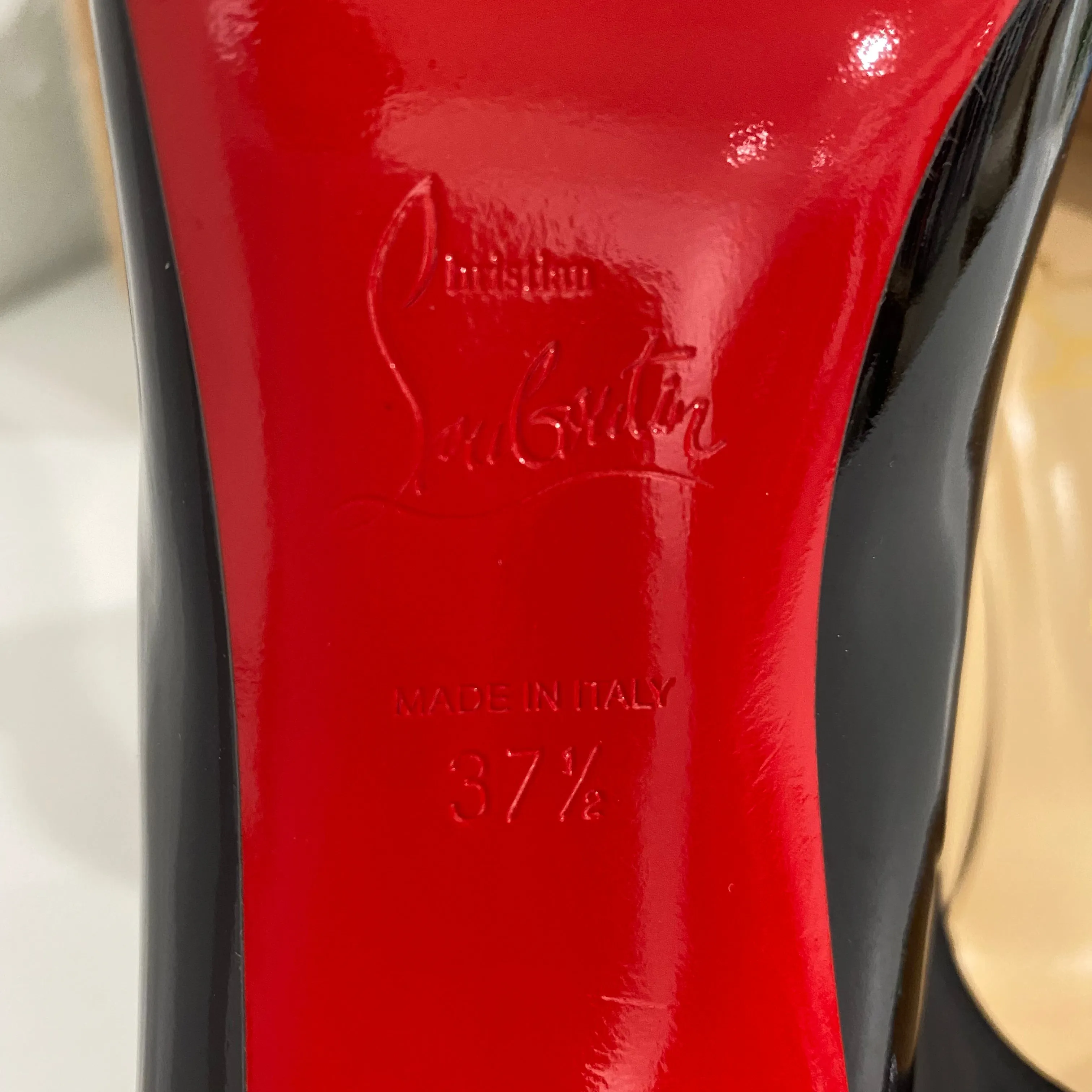 Christian Louboutin Black Patent Wavy Heels