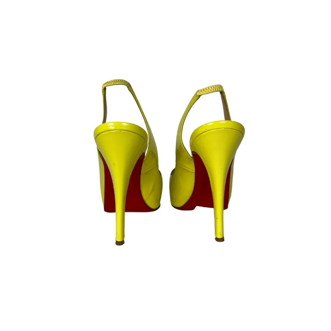 Christian Louboutin Neon Patent Platform Pump (Size 37.5)
