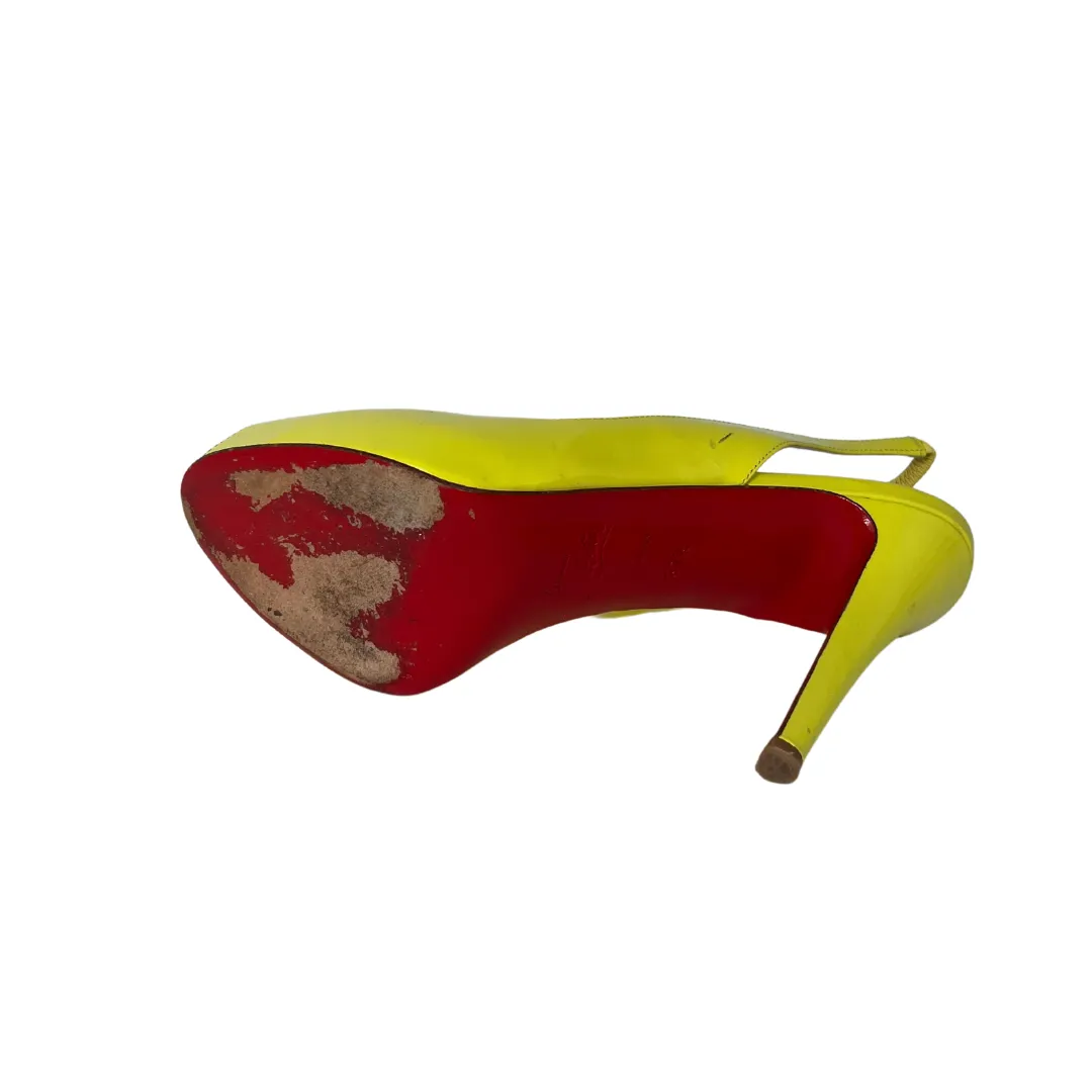 Christian Louboutin Neon Patent Platform Pump (Size 37.5)