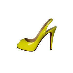 Christian Louboutin Neon Patent Platform Pump (Size 37.5)