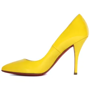 Christian Louboutin Patent Pigalle Pumps Yellow