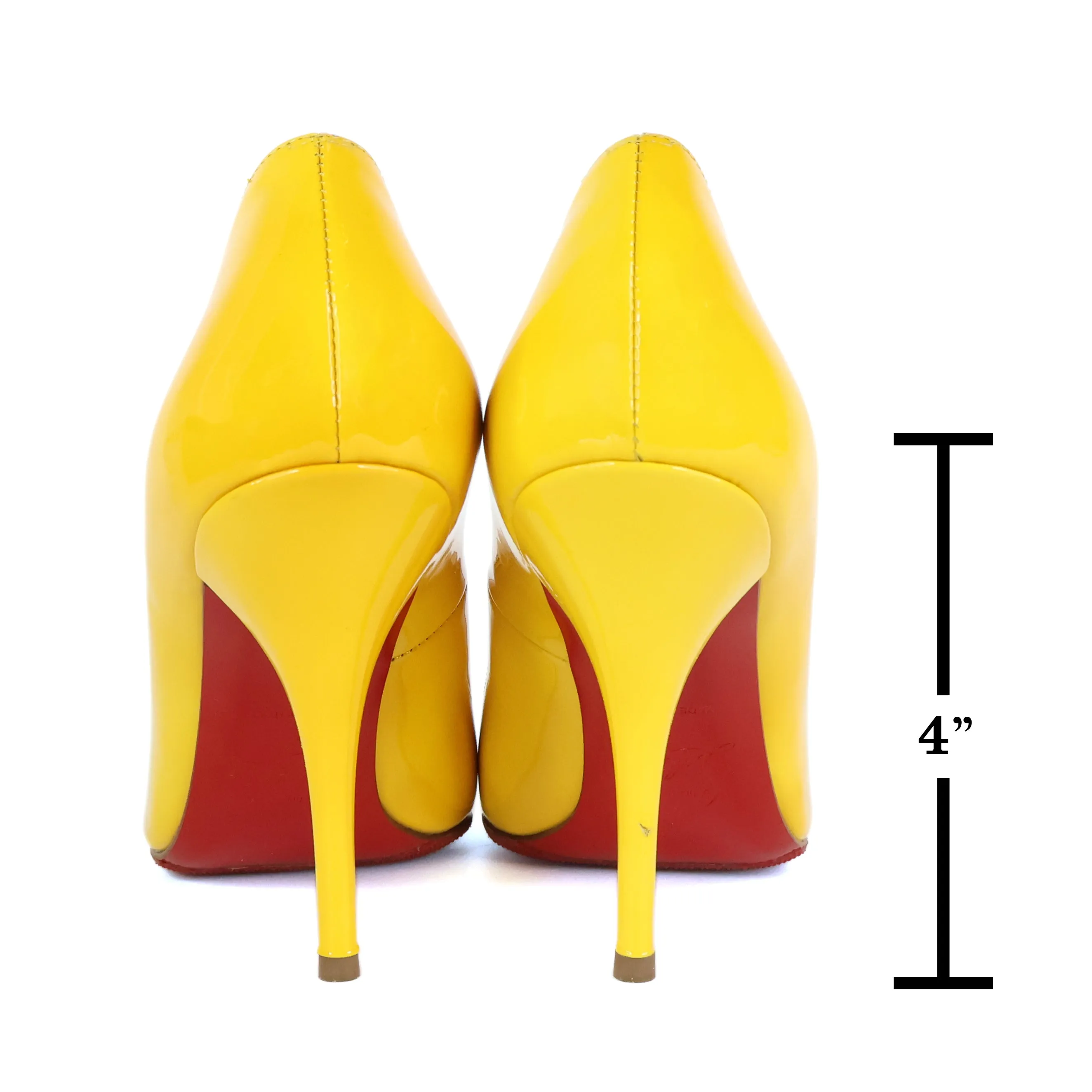 Christian Louboutin Patent Pigalle Pumps Yellow