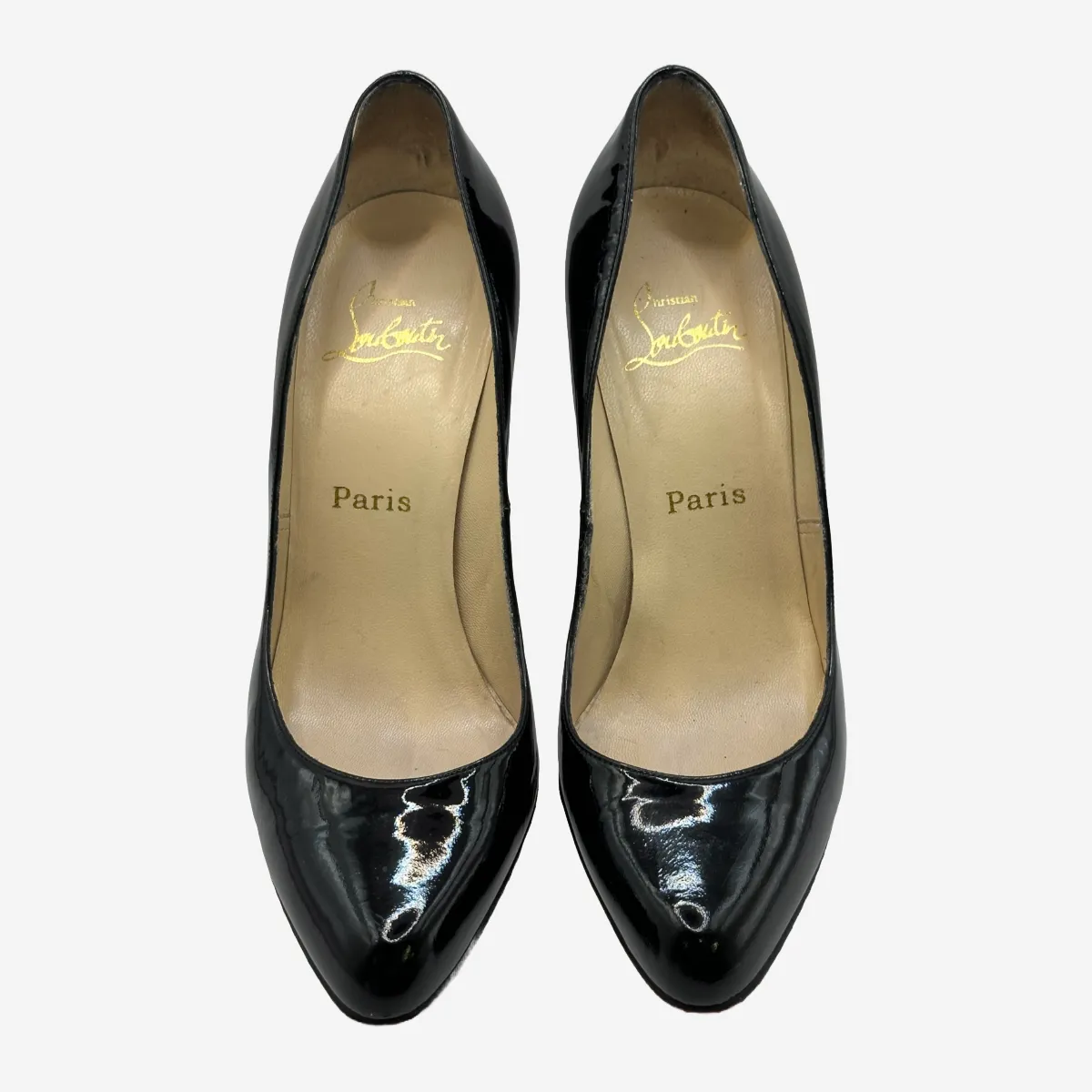 Christian Louboutin women's vintage black patent leather pumps