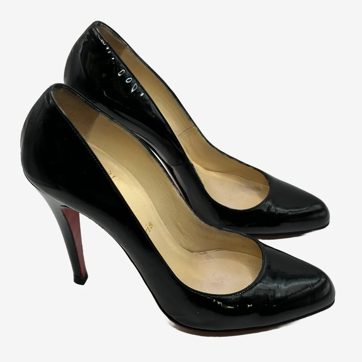Christian Louboutin women's vintage black patent leather pumps