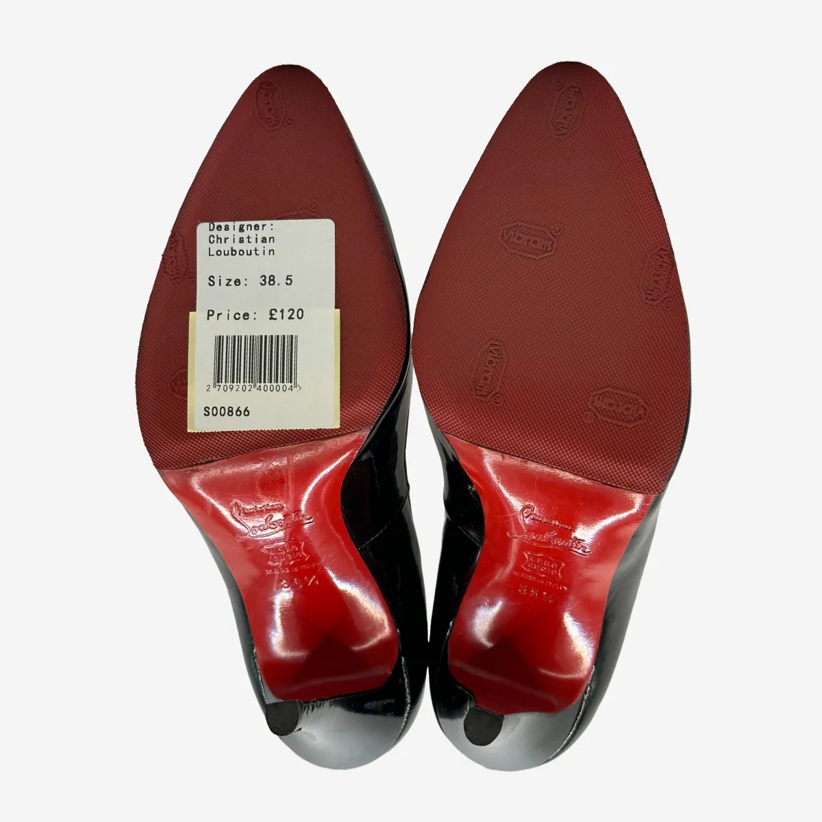 Christian Louboutin women's vintage black patent leather pumps