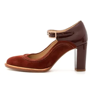 Clarks Ellis Mae Rust Combination Pump High-Heel Shoes Leather Brown Colour For Women