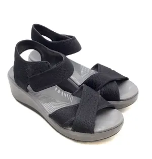 Clarks Women's Black Strappy Sandals - Size 8.5