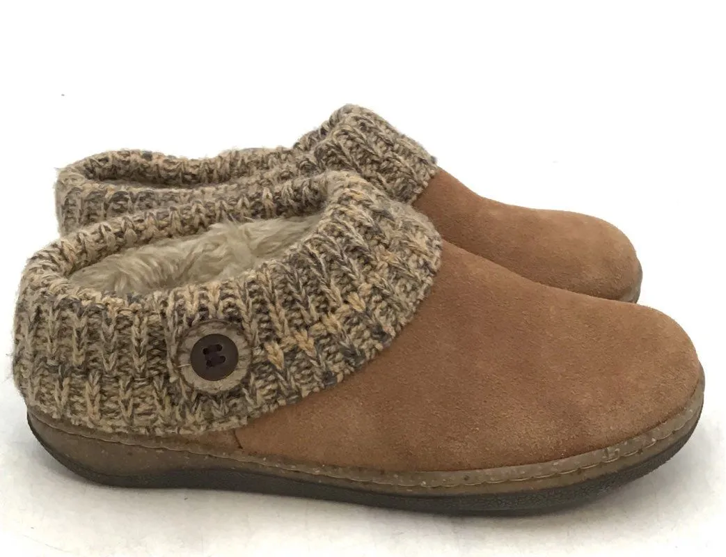 Clarks Women's Brown Leather Clog Slippers - Size 6M