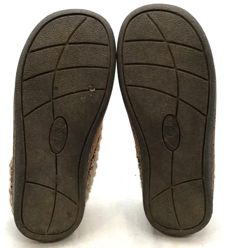 Clarks Women's Brown Leather Clog Slippers - Size 6M